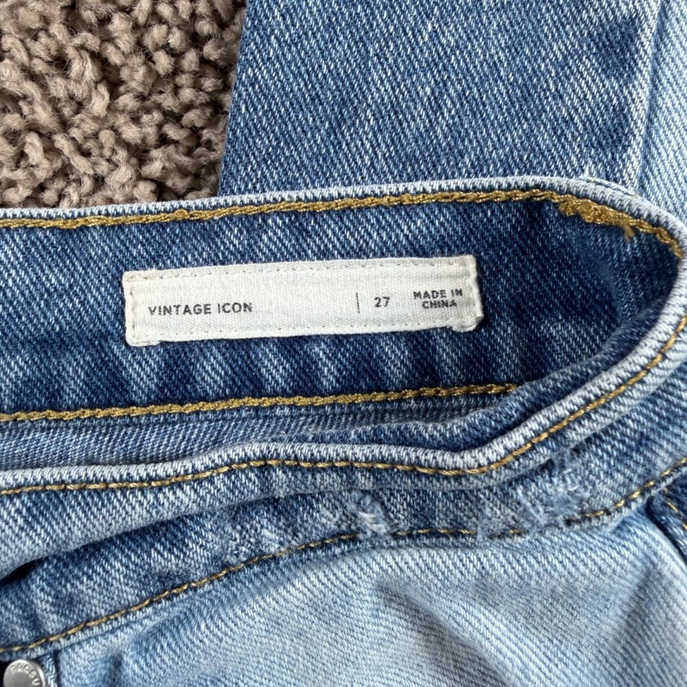 PacSun Vintage Icon Patchwork mid Rise skinny Jeans Blue 27 boho retro Y2K ankle - Picture 4 of 10